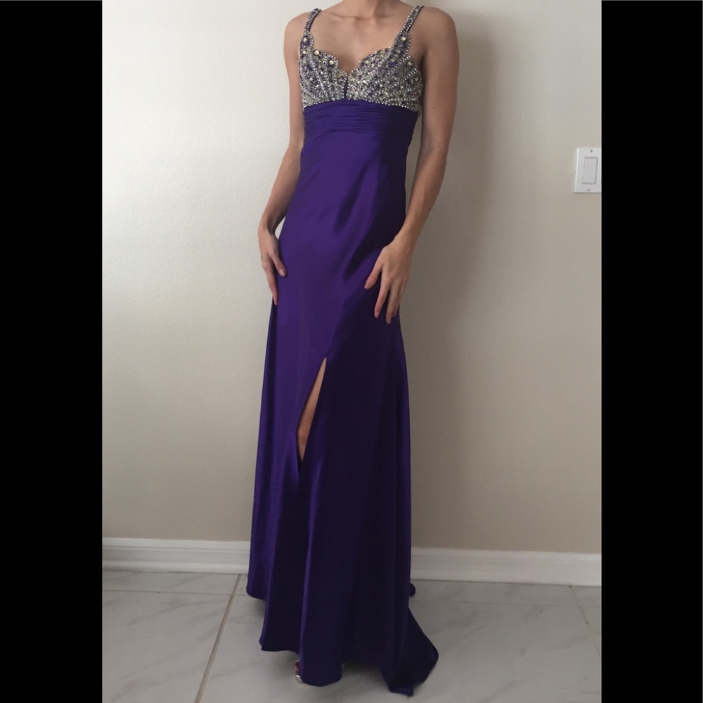 Satin purple gown